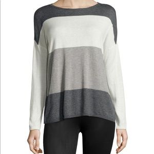 Gray and white striped Joie sweater